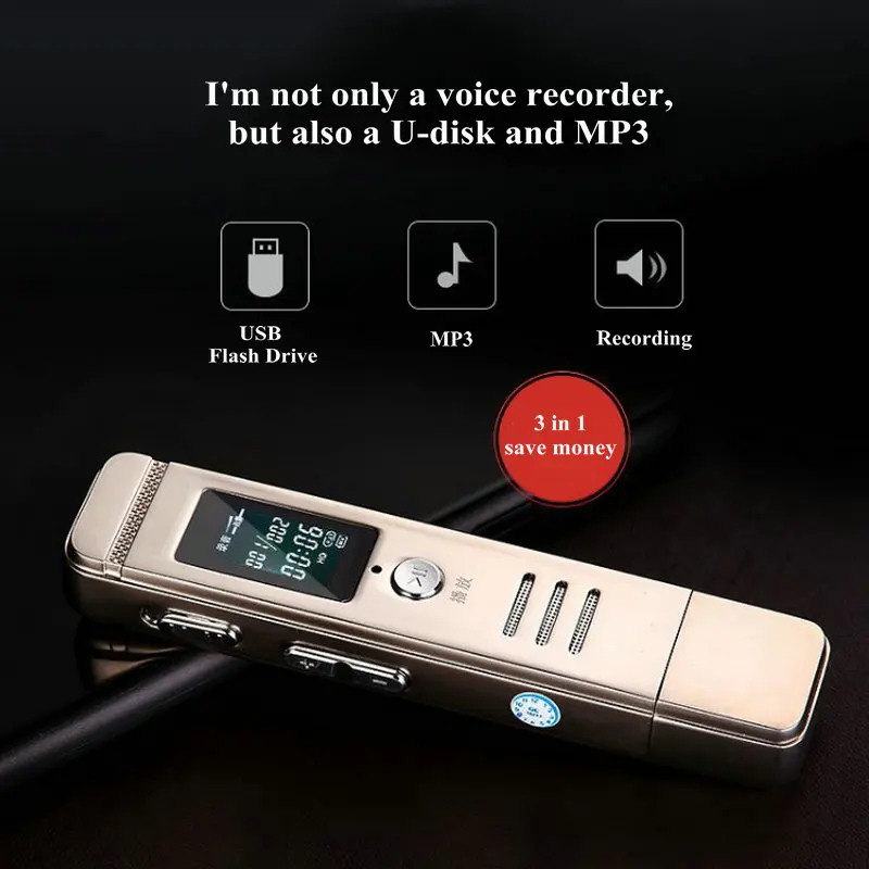 Vandlion V18 Digital Audio Voice Recorder Professional Voice Activated Recording Portable MP3 Player Rechargable U-disk Recorder Vandlion V18 Digital Audio Voice Recorder Professional Voice Activated Recording Portable MP3 Player Rechargable U-disk Recorder