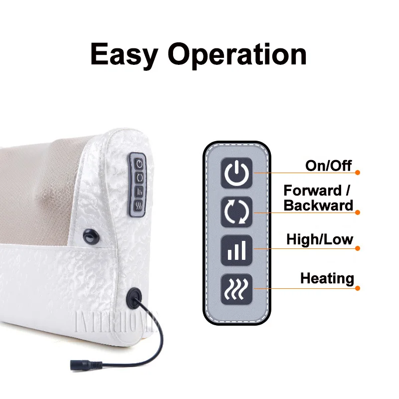 Electric Neck Massager Cervical Pillow Heating Vibration Massage Back -  gethomesolution