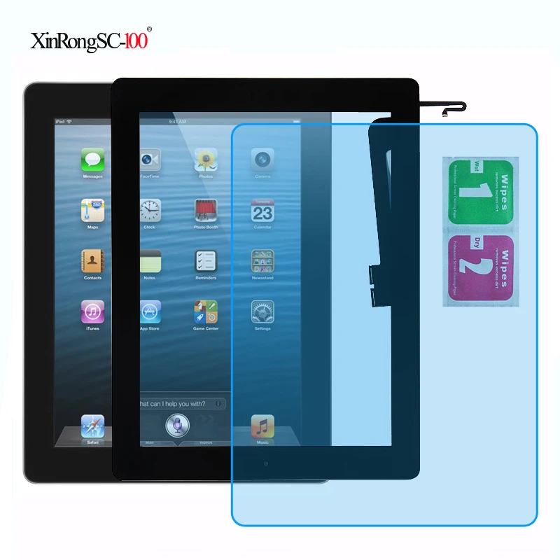 Для iPad 3 3rd 4 4th Gen A1458 A1459 A1460 A1416 A1430 A1403 9," ЖК Внешний сенсорный экран дигитайзер передняя стеклянная панель+ клавишная кнопка