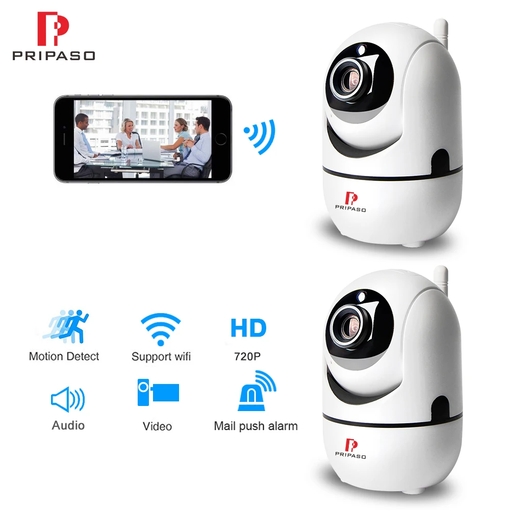 

Wifi Wireless Home Security 1.0MP Mini Camera HD 720P Smart IP Camera Two Way Audio Camera Support 64G TF Card (2 Pack)