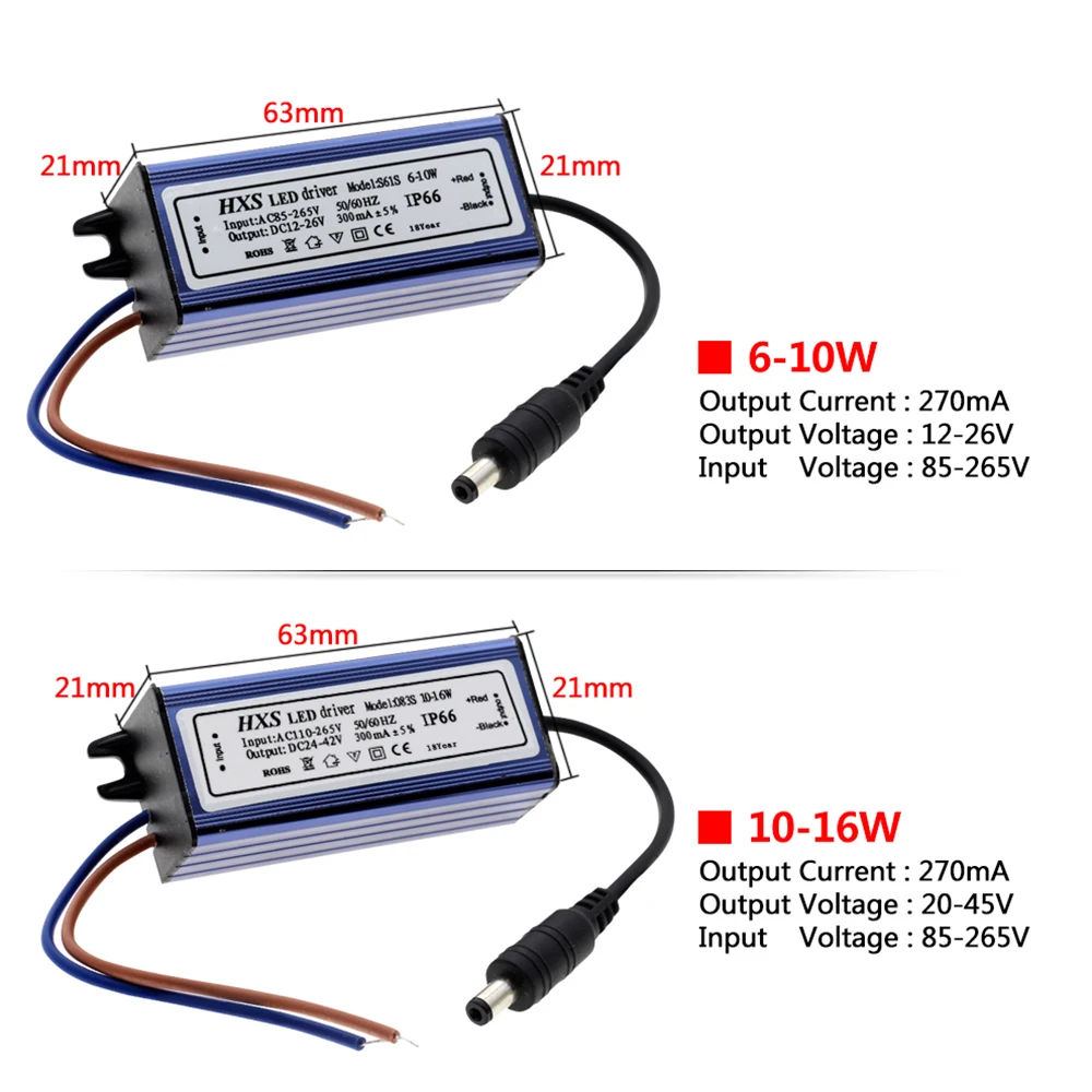 Светодиодный драйвер IP66 водонепроницаемый 6 Вт 10 Вт 20 Вт 28 Вт 42 Вт 54 Вт световые трансформаторы AC85V-265V источник питания