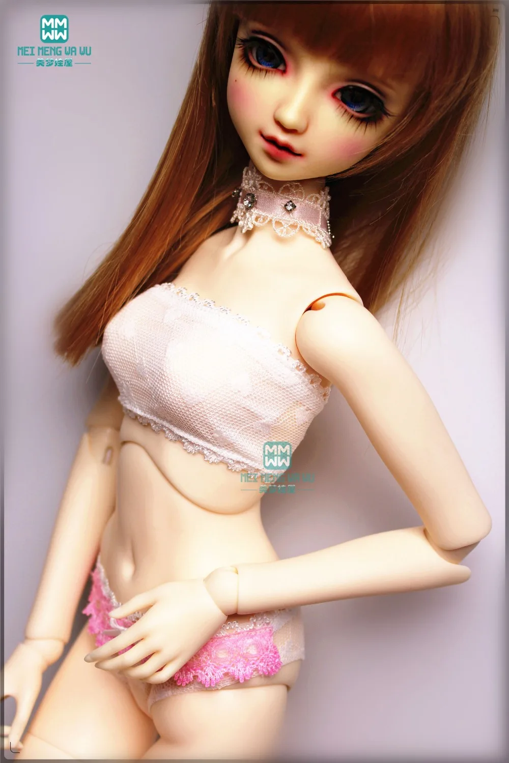 BJD dolls accessories fits 1/3 1/4 1/6 28--62cm YOSD MSD DD SD BJD Doll fashion Tube top lace panties underwear