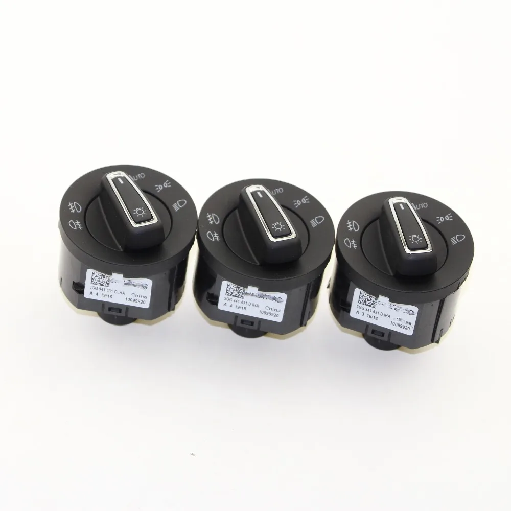 3pcs OEM for VW Golf 7 MK7 Chrome Auto Headlight Switch Head Light Fog Lamp Automatic Controller Knob 5GG 941 431 D 5GG941431D | Автомобили