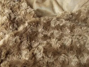 

Coffee rose shape fleece fabric high quality lowest price for 1 meter 59" wide