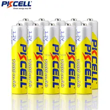 10 шт. * PKCELL 1.2 В AAA 3A NiMH 1000 мАч AAA Батарея Перезаряжаемые AAA Batteria Ni-MH аккумуляторы Батарея Перезаряжаемые