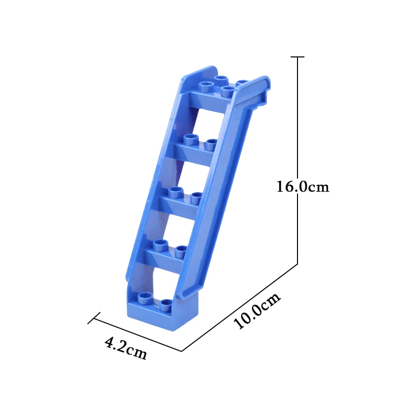Классические большие строительные блоки, аксессуары, совместимые с Duplos, блоки, качели, слайд-лестница, труба, игровая площадка, игрушки, подарок для ребенка - Цвет: blue Slanting ladder