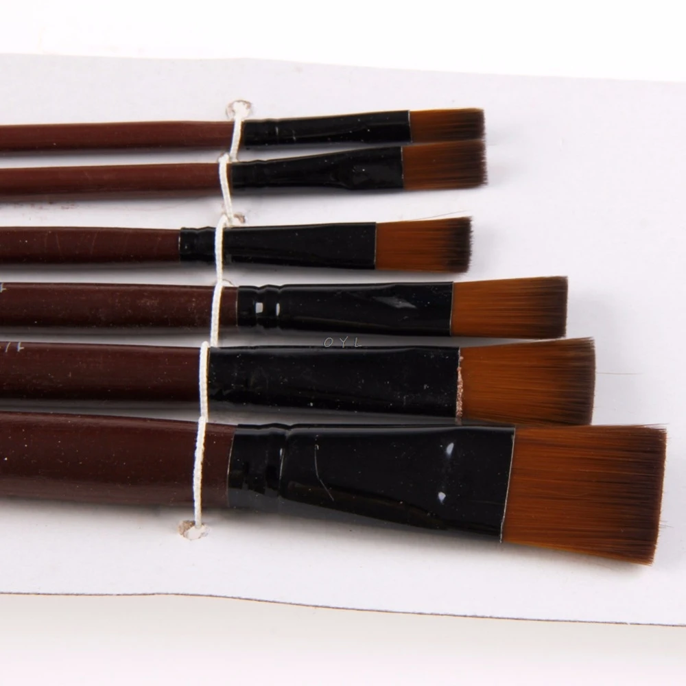 

1 Set/6 Pcs Artists Brushes Nylon Acrylic Oil Paint Brushes For Artist Supplies Watercolor Set Painting Supplies