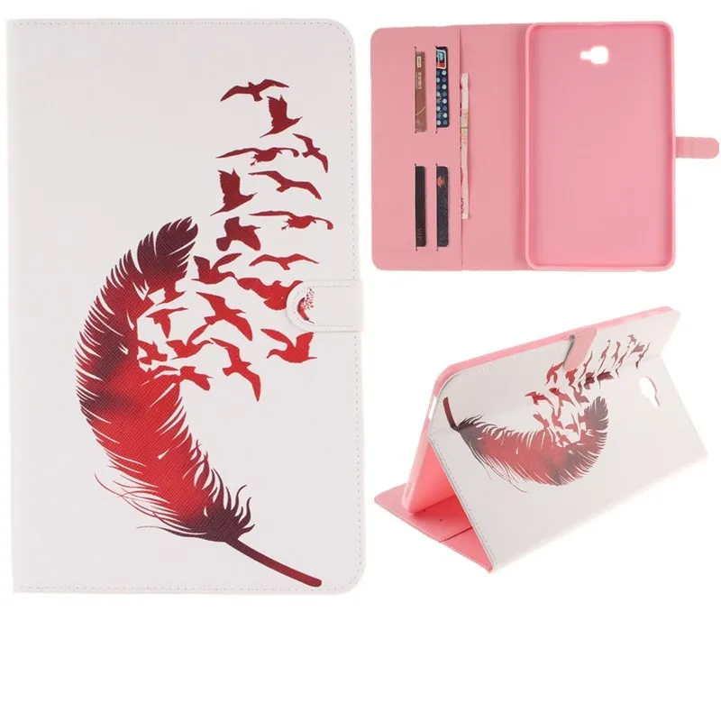 Luxury 2 Leavies PU Leather Case for Samsung Galaxy Tab A 10.1 2016 Case  T585 T580 T580N Case Stand Flip Wallet Tablet Cover (48)
