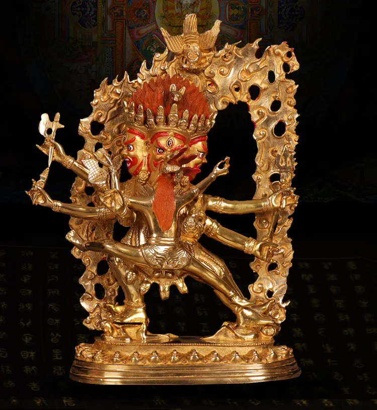 30cm large # GOOD -Buddhism bless Safety Health Talisman #efficacious Protection Nepal Gold-plated Hayagriva buddha statue | Дом и сад