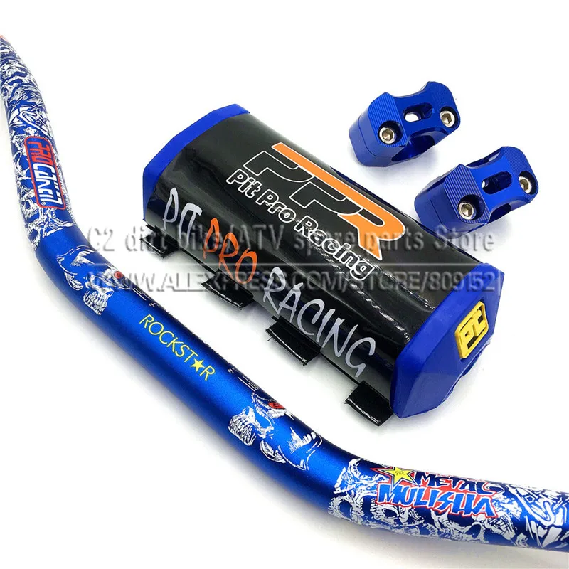 Pit Pro гоночный руль для руля с 1-1/" 28,5 мм руль для грязного велосипеда мотокросса Fat Bar MX алюминиевый гоночный 810 мм - Цвет: Blue