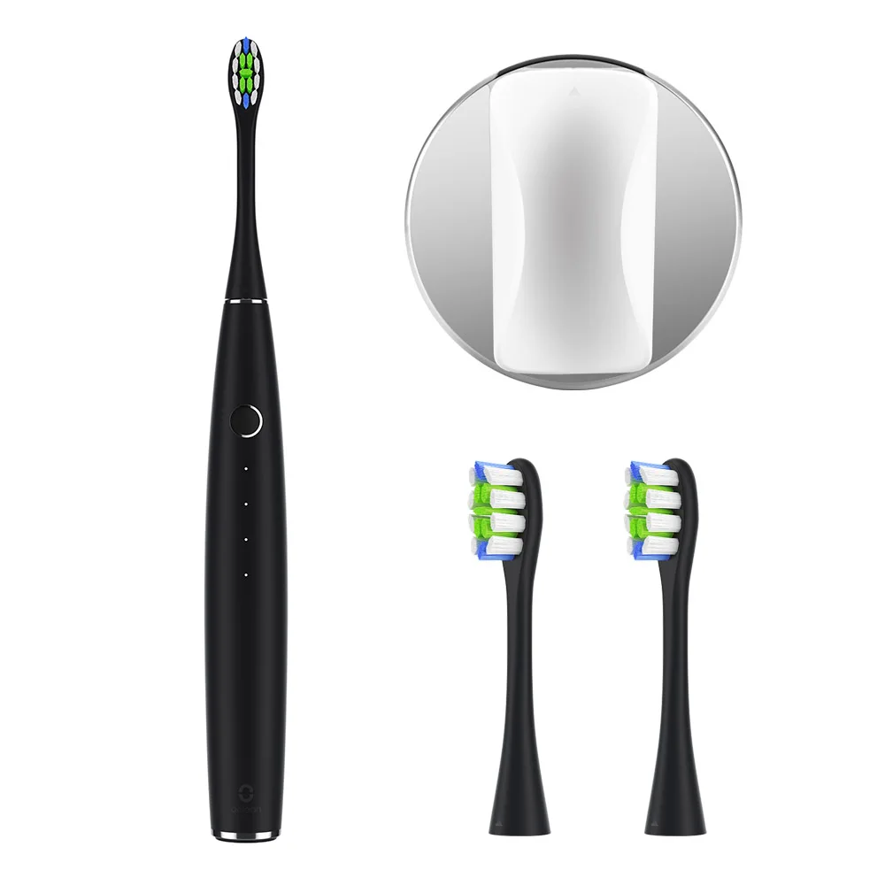 Oclean одна электрическая зубная щетка перезаряжаемая с управлением через приложение звуковая электрическая зубная щетка с 3 головкой щетки и настенным держателем - Цвет: Black