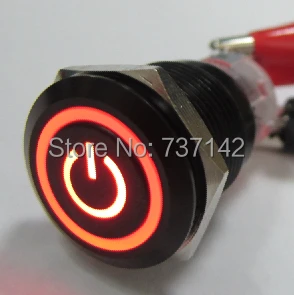 

ELEWIND 19mm black illuminated power symbol Momentary push button(PM192F-11ET/R/12V/A with illuminated power symbol)