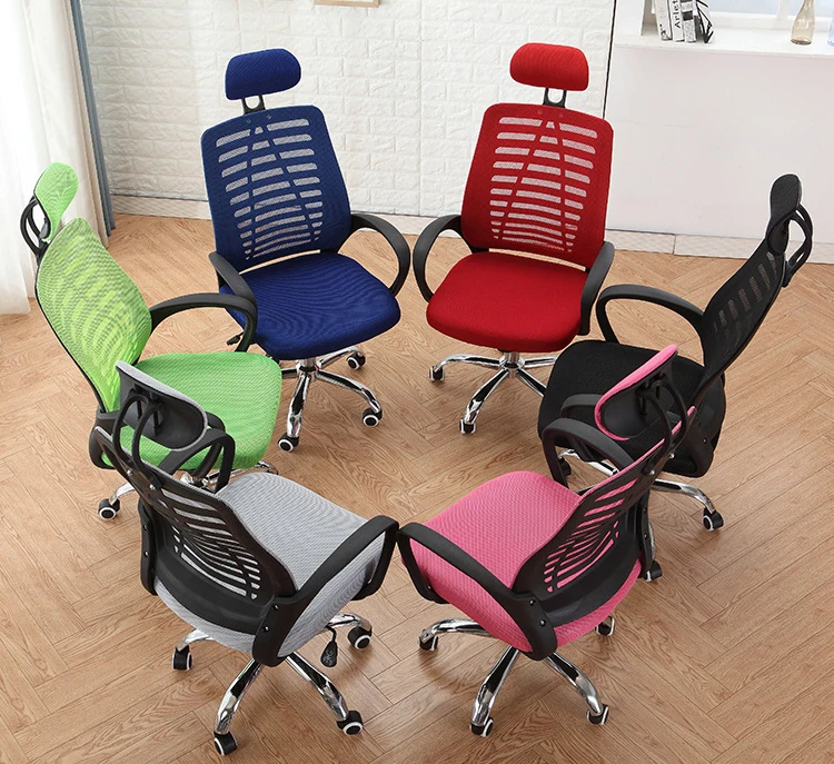 High-Backed Comfort Mesh Swivel Chair Computer Chair Household Office Chair Staff Conference Chair Dormitory Students Chair Head