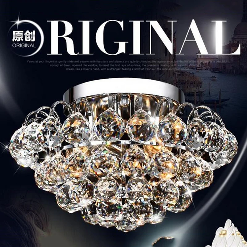 

JmmxiuzModern Crystal Ceiling Light Fitting E14Surface Mounted Crystal Light Lustres de cristal Crystal lighting for Living room