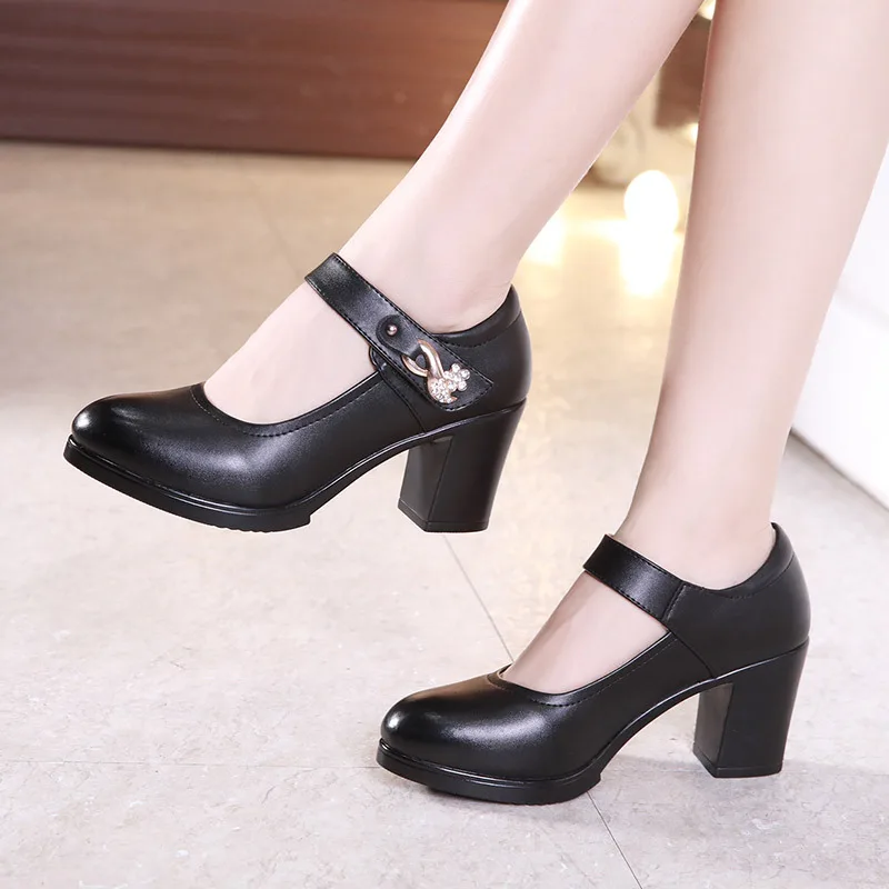 black block heel mary janes