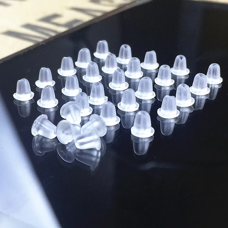 

Dedicated Simple Clear Plastic Ear Jewelry Stud Earring Plugs / Earplug Plug 100pcs P001