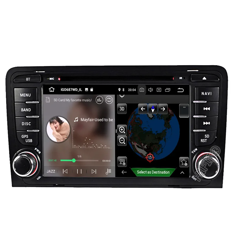 Cheap IPS DSP 4G Android 9.0 CAR DVD GPS For Audi A3 8P 2003-2012 S3 2006-2012 RS3 Sportback 2011 multimedia player stereo radio 4
