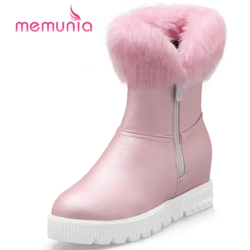 

MEMUNIA new arrive 2020 fashion zip snow boots autumn winter round toe ankle boots for women high heel platform boots size 34-43