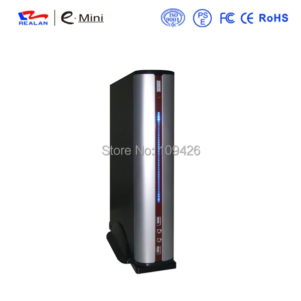 Realan 2007C Vertical Mini ITX Case With Fan USB Audio HDD SATA, Small ATX Cases For PC