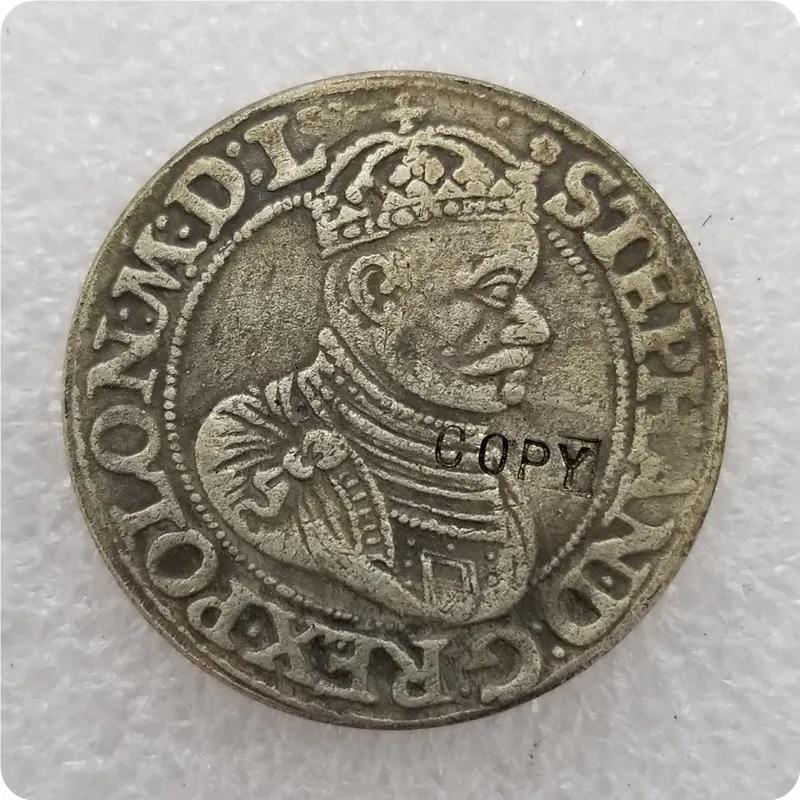 1583 Polish-Lithuanian Commonwealth POLtalar koronny- Stefan Batory(Olkusz mint) Copy Coin
