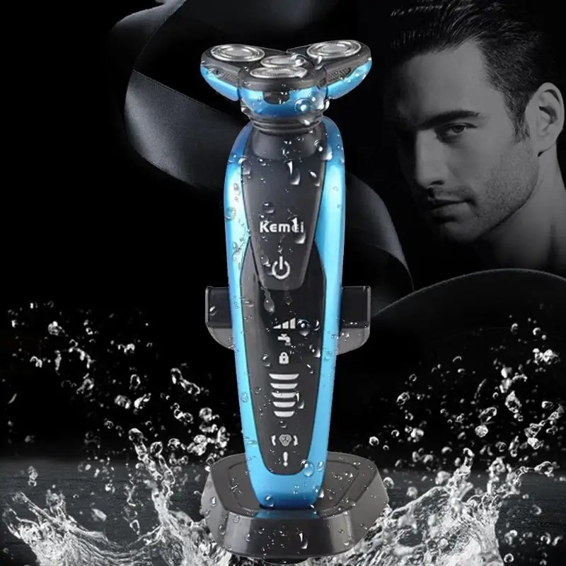 

Kemei KM-58892 3 in 1 Electric Shaver 4 Blade 4D Floating Head Washable Electric Shaving Razor for Men Nose Beard Trimmer