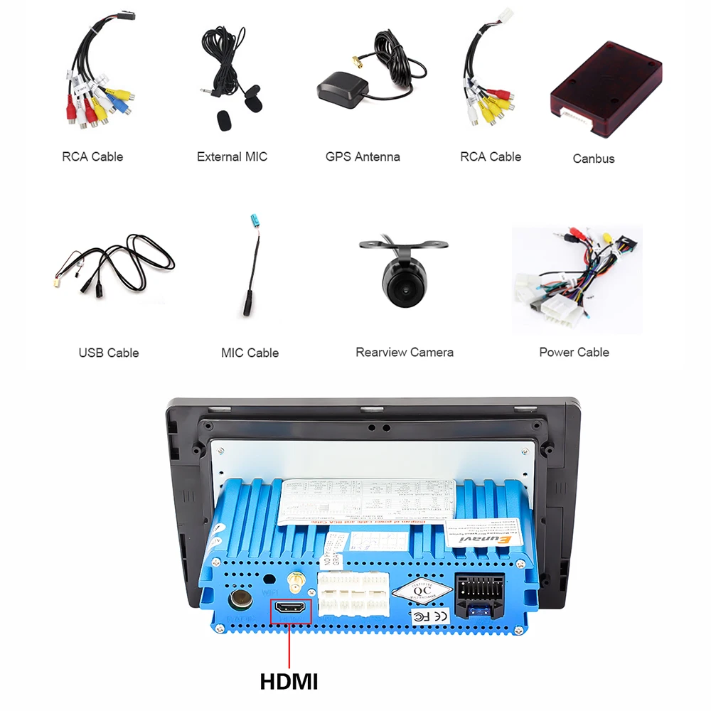 Cheap Eunavi 10.2" Android 9.0 Car GPS Radio Player for Nissan X-Trail Qashqail 2014 -2017 with Octa Core 4GB+32GB Stereo Multimedia 5