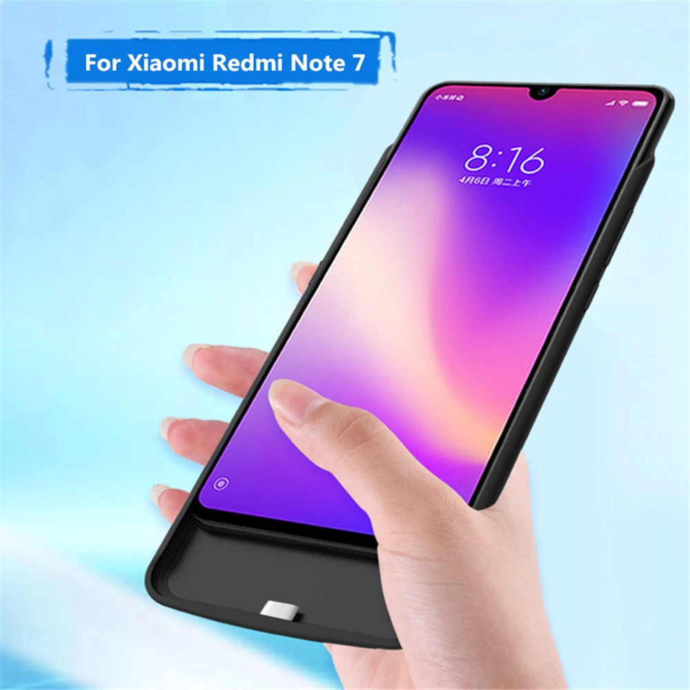 6500 мАч зарядное устройство чехол для Xiaomi Redmi Note 7 Pro резервного питания банк