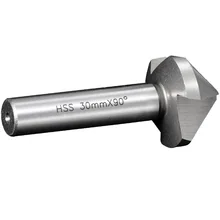 1 adet 30mm Pah Aracı HSS Üç Flüt 90 Derece Yuvarlak Shank Havşa Bit Çapak Alma Pah Kırma Miliing Kesici Aracı