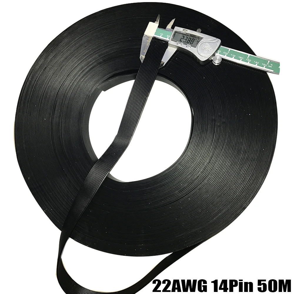 Супер мягкий силиконовый кабель 22AWG 12p14p высокая температура мягкая параллельная линия 22AWG 0,3 квадратный 0,08 мм черный медный провод 10 м