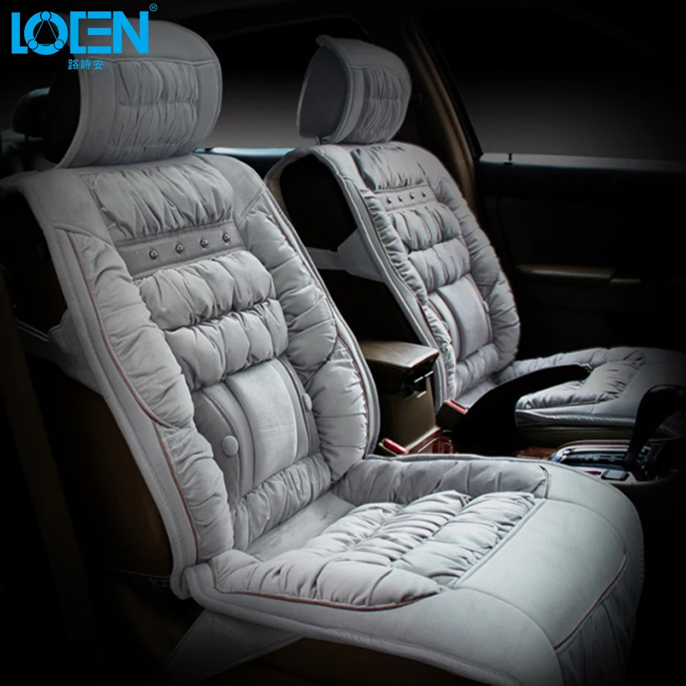 LOEN 1set car seat covers for 2pc front and 3 seats back seat cushion Universal Fit Most Car Seat Protector Warm winter