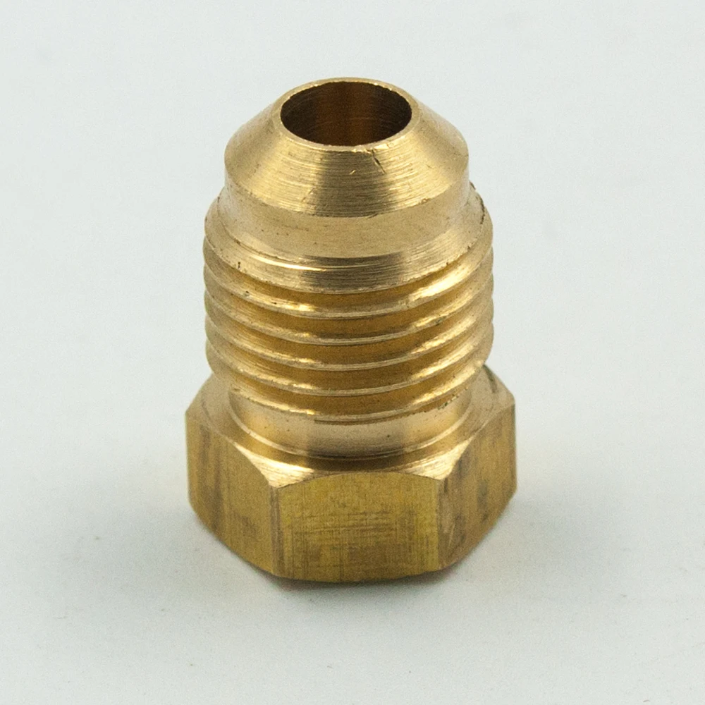 2pcs Brass Tube Fitting SAE 45 Degree Hex Flare Plug 3/16" 1/4" 5/16" 3