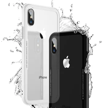 FLOVEME Tempered Glass Phone Case For iPhone X Xs Max Transparent Protective Glass Cases For iPhone Xs XR X Cover Coque Capinhas