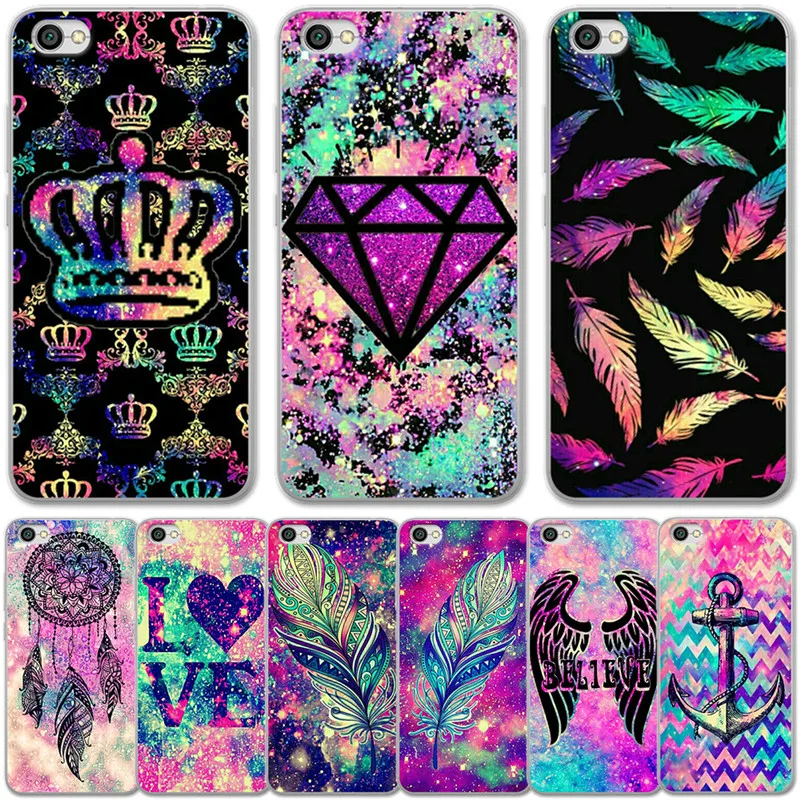 

Luxury Starry feather diamond For xiaomi Redmi Mi 8 6 A2 Lite 5X 6X A1 6A 4X 4A 5 Plus Note 4 5A Prime Pro Cover Case Coque Etui