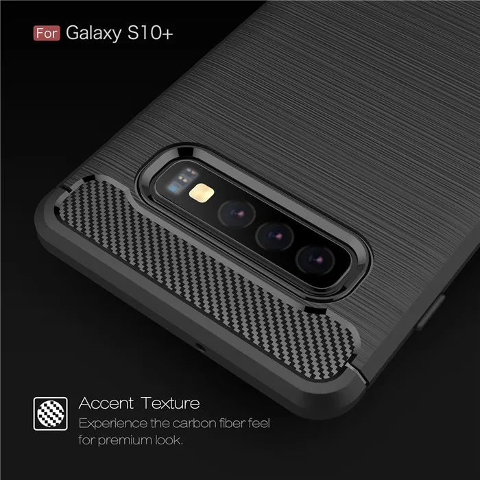 Carbon Fiber For Samsung Galaxy S10 Shockproof Soft Silicone Case for Plus S10E E Protective Coque | Мобильные телефоны и