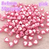 50 Uds 8x4mm Color rosa brillante corazón acrílico cuentas espaciadoras sueltas para fabricación de joyería DIY accesorios de la pulsera ► Foto 1/2