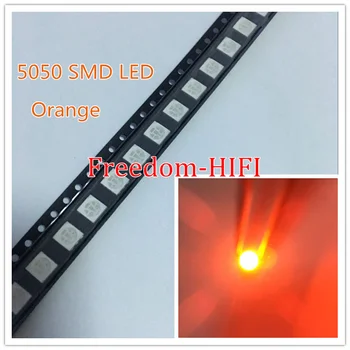 

200pcs SMD 5050 LED Chip Orange Ultra Bright LED Light Emitting Diode Lamp SMT Surface Mount Bead