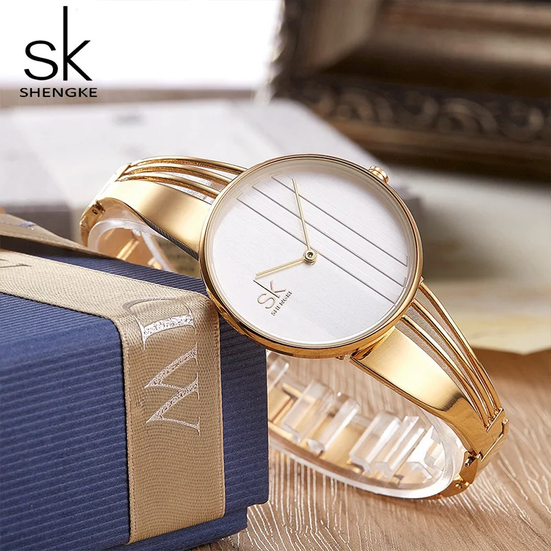 Shengke Creative Quartz Watch Women Luxury Gold Bracelet Watches Ladies Wristwatch Reloj Mujer 2019 Valentine's Day Gift #K0062