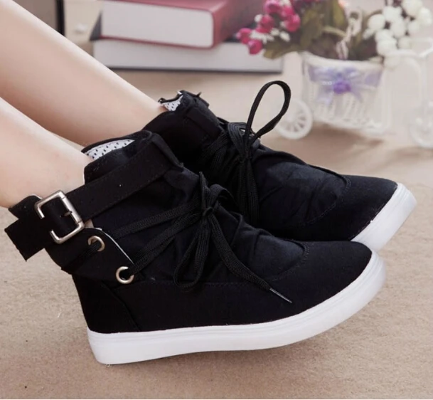 Otoño del cordón mujer botas de algodón de de moda Casual mujer zapatillas tamaño 36 40|sneakers oem|sneakers basketball shoessneakers blue - AliExpress