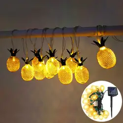 Светодиодный светильник на солнечных батареях с ананасом, водонепроницаемый подвесной светильник на солнечных батареях для рождества