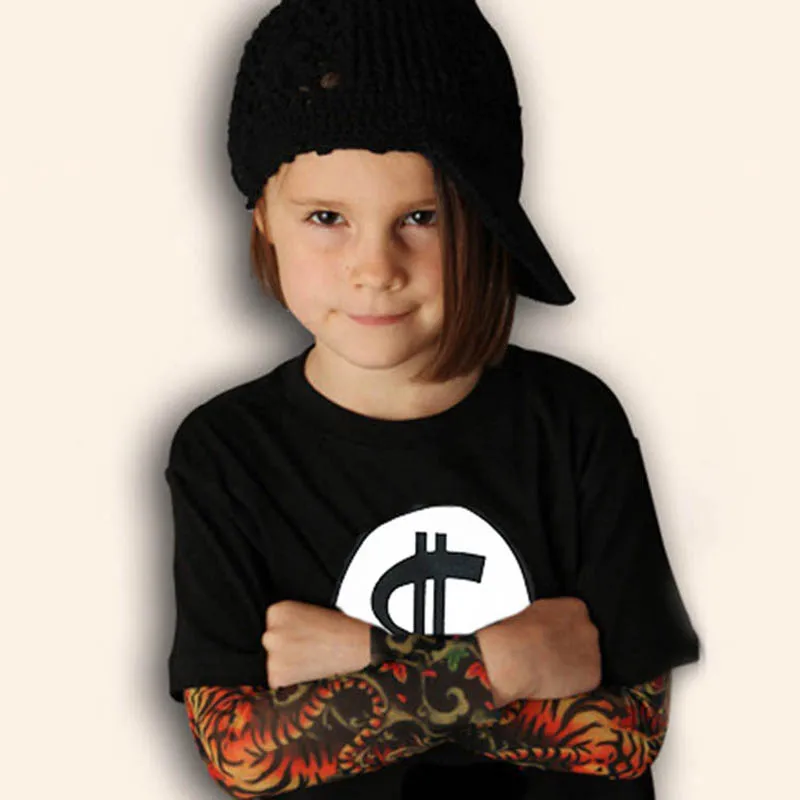 Novelty Tattoo Kids Boys T-Shirts Cotton Long Sleeve Children T Shirt Spring Autumn Baby Girls Tee Shirts Children Clothes