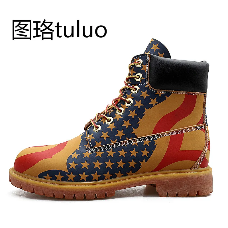 

Winter sports shoes men's shoes sapatos masculinos High-top wild England breathable men's skate shoes Personality street hip hop
