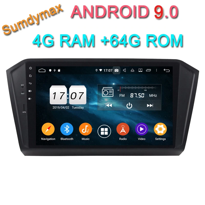 Perfect 10.1inch touch screen android 9.0 car autoradio player for Volkswagen Passat 2015 2016 with gps navigation bluetooth wifi audio 0