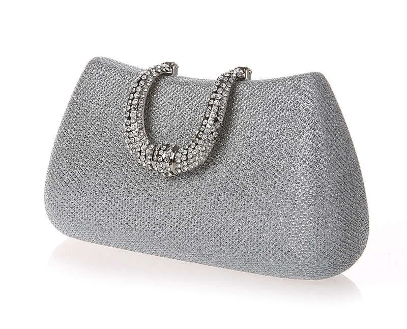 Luxy Moon Ladies Silver Evening Bags Side View