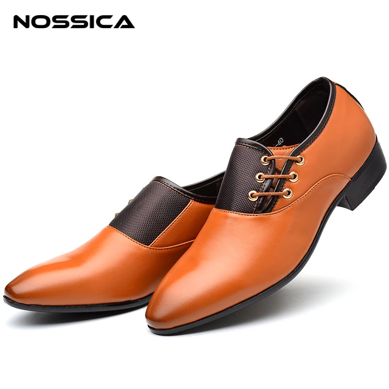 

NOSSICA Big Size Men Dress Shoes Quality Men Formal Shoes Lace-up Men Business Oxford Shoes Brand Men Wedding Pointy Shoes