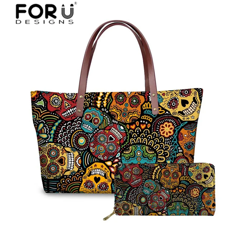 Sugar Skull Dia De Los Muertos Womens Fashion Large Tote Ladies Handbag Shoulder Bag