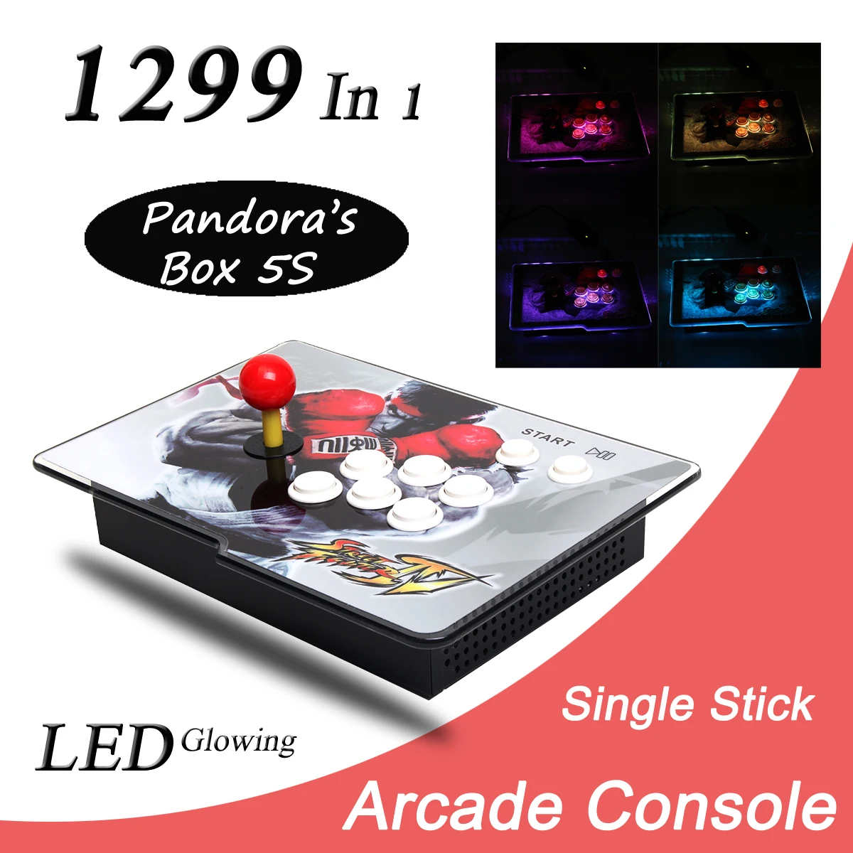 

1220 in 1 Video Games Metal LED Double Stick Arcade Console Game Machine Light Wired interface VGA, HDMI, USB, AUX