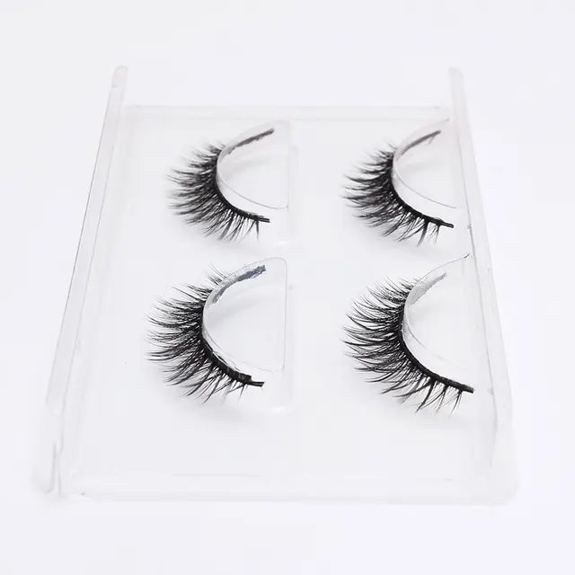 LEHUAMAO 2 Pairs 3D Mink Lashes Natural Long False Eyelashes Dramatic Volume Fake Lashes Makeup Eyelash Extension Silk Eyelashes 760