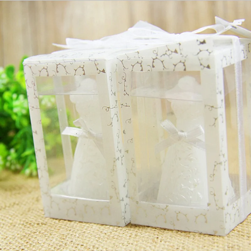 100pcs wedding bride dress candle favor wedding gifts for guest wedding souvenirsGlow Party