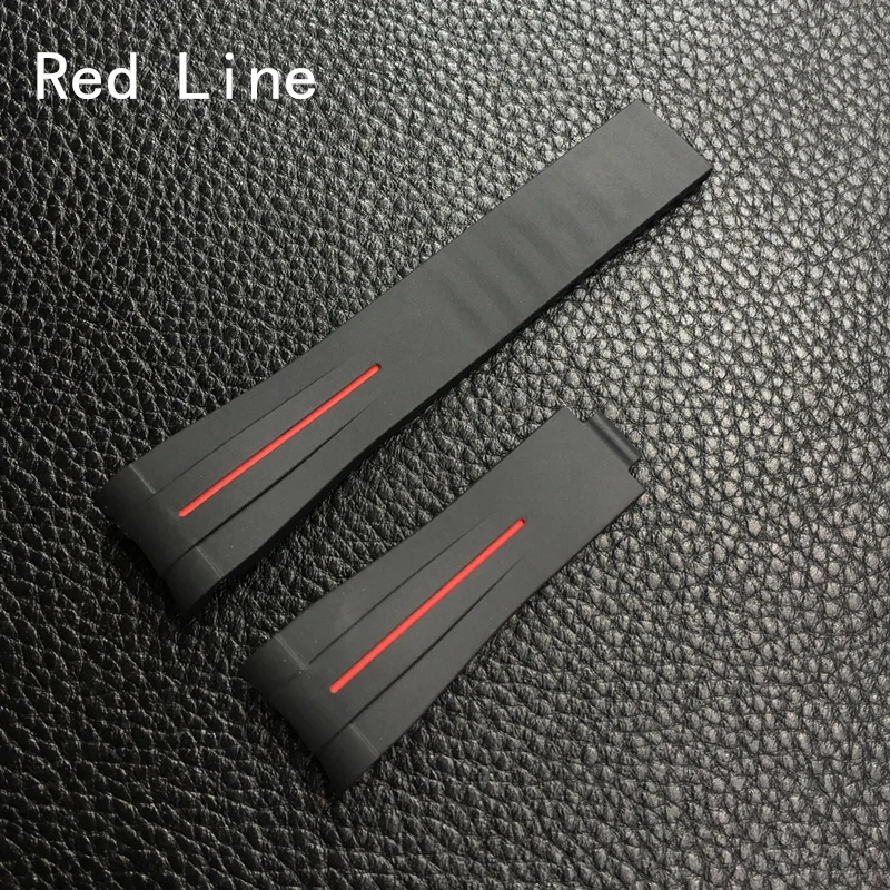 20mm New Fashion Black Curved End Silicone Rubber Watchband For Role strap Daytona Submariner GMT explorer 2 Bracelet