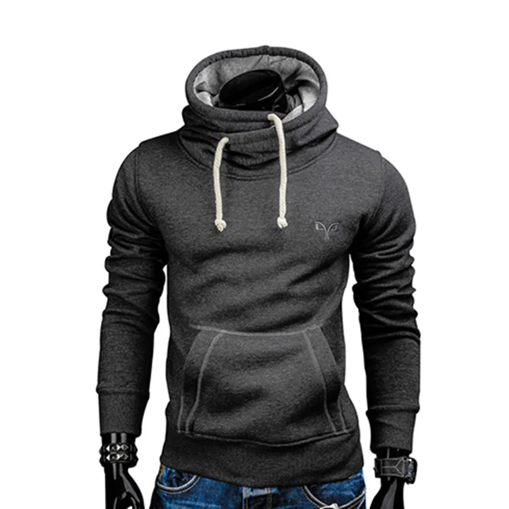 Acheter 2018 nouveau printemps automne sweat à capuche pour homme marque de mode pull couleur unie col roulé Sportswear sweat hommes survêtements Moleton